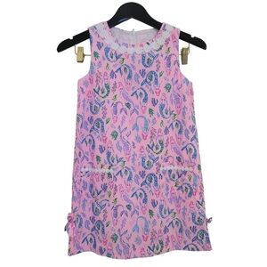 Pink Sleeveless Dress with Floral Print